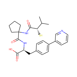 CC(C)[C@H](S)C(=O)NC1(C(=O)N[C@@H](Cc2ccc(-c3cccnc3)cc2)C(=O)O)CCCC1 ZINC000027207842