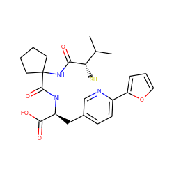 CC(C)[C@H](S)C(=O)NC1(C(=O)N[C@@H](Cc2ccc(-c3ccco3)nc2)C(=O)O)CCCC1 ZINC000013859915