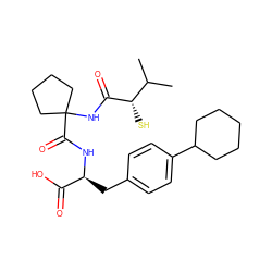 CC(C)[C@H](S)C(=O)NC1(C(=O)N[C@@H](Cc2ccc(C3CCCCC3)cc2)C(=O)O)CCCC1 ZINC000027209072