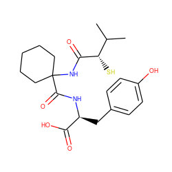 CC(C)[C@H](S)C(=O)NC1(C(=O)N[C@@H](Cc2ccc(O)cc2)C(=O)O)CCCCC1 ZINC000013745085