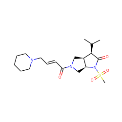 CC(C)[C@H]1C(=O)N(S(C)(=O)=O)[C@H]2CN(C(=O)/C=C/CN3CCCCC3)C[C@@H]12 ZINC000028000303