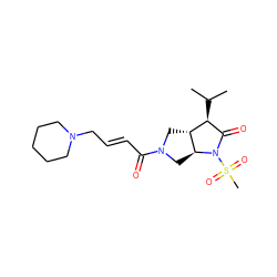 CC(C)[C@H]1C(=O)N(S(C)(=O)=O)[C@H]2CN(C(=O)/C=C/CN3CCCCC3)C[C@H]12 ZINC000028000309