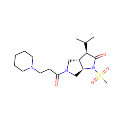 CC(C)[C@H]1C(=O)N(S(C)(=O)=O)[C@H]2CN(C(=O)CCN3CCCCC3)C[C@H]12 ZINC000027999797