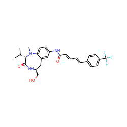 CC(C)[C@H]1C(=O)N[C@H](CO)Cc2cc(NC(=O)/C=C/C=C/c3ccc(C(F)(F)F)cc3)ccc2N1C ZINC000003988699