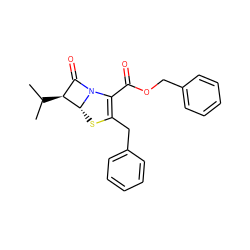 CC(C)[C@H]1C(=O)N2C(C(=O)OCc3ccccc3)=C(Cc3ccccc3)S[C@H]12 ZINC000026391355