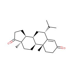 CC(C)[C@H]1C[C@@H]2[C@@H]3CCC(=O)[C@]3(C)CC[C@@H]2[C@@]2(C)CCC(=O)C=C12 ZINC000036289193