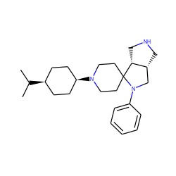 CC(C)[C@H]1CC[C@@H](N2CCC3(CC2)[C@@H]2CNC[C@@H]2CN3c2ccccc2)CC1 ZINC000253654684