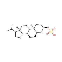 CC(C)[C@H]1CC[C@H]2[C@@H]3CC[C@@H]4C[C@H](OS(=O)(=O)O)CC[C@]4(C)[C@H]3CC[C@@]21C ZINC000473086403