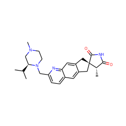 CC(C)[C@H]1CN(C)CCN1Cc1ccc2cc3c(cc2n1)C[C@@]1(C3)C(=O)NC(=O)[C@@H]1C ZINC000169703620