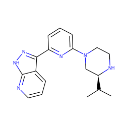 CC(C)[C@H]1CN(c2cccc(-c3n[nH]c4ncccc34)n2)CCN1 ZINC000095583860