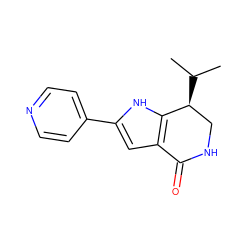 CC(C)[C@H]1CNC(=O)c2cc(-c3ccncc3)[nH]c21 ZINC000038213171