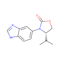 CC(C)[C@H]1COC(=O)N1c1ccc2[nH]cnc2c1 ZINC000116194931