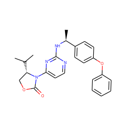 CC(C)[C@H]1COC(=O)N1c1ccnc(N[C@@H](C)c2ccc(Oc3ccccc3)cc2)n1 ZINC000142056179