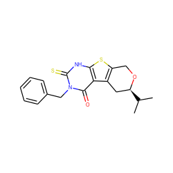 CC(C)[C@H]1Cc2c(sc3[nH]c(=S)n(Cc4ccccc4)c(=O)c23)CO1 ZINC000002314094