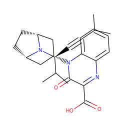 CC(C)C#C[C@@H](C(C)C)N1[C@H]2CC[C@@H]1C[C@H](n1c(=O)c(C(=O)O)nc3ccccc31)C2 ZINC000114711414