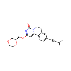 CC(C)C#Cc1ccc2c(c1)CCn1c-2cc(OC[C@@H]2COCCO2)nc1=O ZINC000142861203