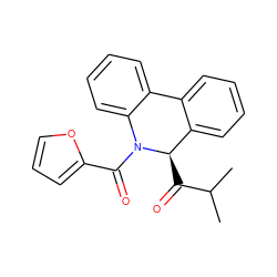 CC(C)C(=O)[C@@H]1c2ccccc2-c2ccccc2N1C(=O)c1ccco1 ZINC000040975661