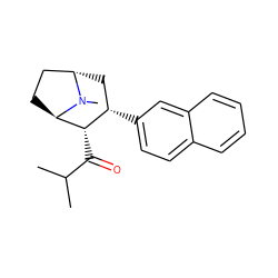 CC(C)C(=O)[C@H]1[C@@H](c2ccc3ccccc3c2)C[C@H]2CC[C@H]1N2C ZINC000100882893