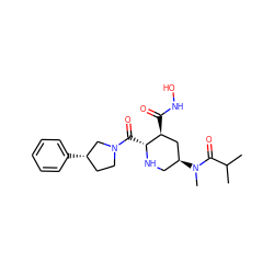 CC(C)C(=O)N(C)[C@H]1CN[C@H](C(=O)N2CC[C@H](c3ccccc3)C2)[C@@H](C(=O)NO)C1 ZINC000045261616