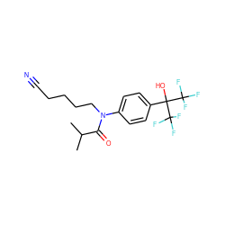 CC(C)C(=O)N(CCCCC#N)c1ccc(C(O)(C(F)(F)F)C(F)(F)F)cc1 ZINC000013682584