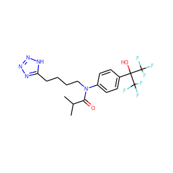 CC(C)C(=O)N(CCCCc1nnn[nH]1)c1ccc(C(O)(C(F)(F)F)C(F)(F)F)cc1 ZINC000013682579