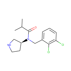 CC(C)C(=O)N(Cc1cccc(Cl)c1Cl)[C@H]1CCNC1 ZINC000038207750