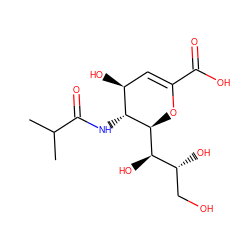 CC(C)C(=O)N[C@@H]1[C@@H](O)C=C(C(=O)O)O[C@H]1[C@H](O)[C@H](O)CO ZINC000140193328