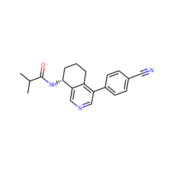 CC(C)C(=O)N[C@@H]1CCCc2c(-c3ccc(C#N)cc3)cncc21 ZINC000220262427