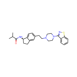 CC(C)C(=O)N[C@@H]1CCc2cc(CCN3CCN(c4nsc5ccccc45)CC3)ccc21 ZINC000029038744