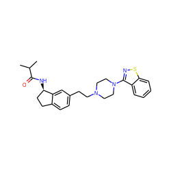 CC(C)C(=O)N[C@@H]1CCc2ccc(CCN3CCN(c4nsc5ccccc45)CC3)cc21 ZINC000029038607