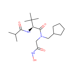 CC(C)C(=O)N[C@H](C(=O)N(CC(=O)NO)CC1CCCC1)C(C)(C)C ZINC000058534383