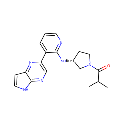 CC(C)C(=O)N1CC[C@@H](Nc2ncccc2-c2cnc3[nH]ccc3n2)C1 ZINC000169186861