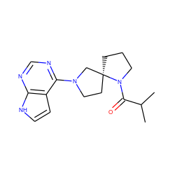 CC(C)C(=O)N1CCC[C@@]12CCN(c1ncnc3[nH]ccc13)C2 ZINC000143926055