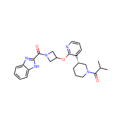 CC(C)C(=O)N1CCC[C@H](c2cccnc2OC2CN(C(=O)c3nc4ccccc4[nH]3)C2)C1 ZINC000096168880