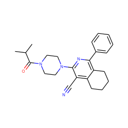 CC(C)C(=O)N1CCN(c2nc(-c3ccccc3)c3c(c2C#N)CCCC3)CC1 ZINC000020827830