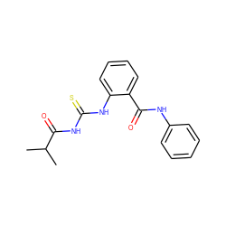 CC(C)C(=O)NC(=S)Nc1ccccc1C(=O)Nc1ccccc1 ZINC000002137023