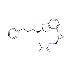 CC(C)C(=O)NC[C@@H]1C[C@H]1c1cccc2c1C[C@@H](CCCCc1ccccc1)O2 ZINC000028124562