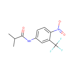 CC(C)C(=O)Nc1ccc([N+](=O)[O-])c(C(F)(F)F)c1 ZINC000003812944