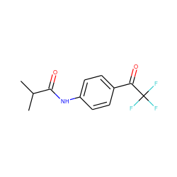 CC(C)C(=O)Nc1ccc(C(=O)C(F)(F)F)cc1 ZINC000028880215