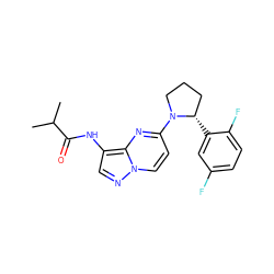 CC(C)C(=O)Nc1cnn2ccc(N3CCC[C@@H]3c3cc(F)ccc3F)nc12 ZINC000118412897