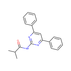 CC(C)C(=O)Nc1nc(-c2ccccc2)cc(-c2ccccc2)n1 ZINC000006716087