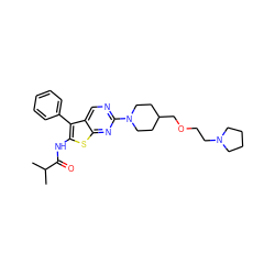 CC(C)C(=O)Nc1sc2nc(N3CCC(COCCN4CCCC4)CC3)ncc2c1-c1ccccc1 ZINC000146480183