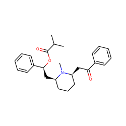 CC(C)C(=O)O[C@@H](C[C@@H]1CCC[C@H](CC(=O)c2ccccc2)N1C)c1ccccc1 ZINC000045365956