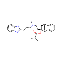 CC(C)C(=O)O[C@]1(CCN(C)CCCc2nc3ccccc3[nH]2)C[C@@H]2CC[C@H]1c1ccccc12 ZINC000150209936