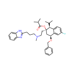 CC(C)C(=O)O[C@]1(CCN(C)CCCc2nc3ccccc3[nH]2)C[C@H](OCc2ccccc2)c2cc(F)ccc2[C@@H]1C(C)C ZINC000473129475