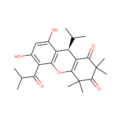 CC(C)C(=O)c1c(O)cc(O)c2c1OC1=C(C(=O)C(C)(C)C(=O)C1(C)C)[C@@H]2C(C)C ZINC000014611890