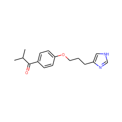 CC(C)C(=O)c1ccc(OCCCc2c[nH]cn2)cc1 ZINC000013814551