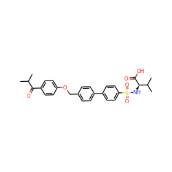 CC(C)C(=O)c1ccc(OCc2ccc(-c3ccc(S(=O)(=O)N[C@@H](C(=O)O)C(C)C)cc3)cc2)cc1 ZINC000038257599