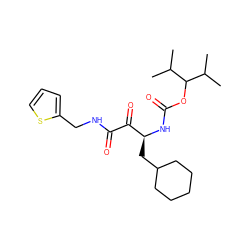 CC(C)C(OC(=O)N[C@@H](CC1CCCCC1)C(=O)C(=O)NCc1cccs1)C(C)C ZINC000013559106