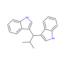 CC(C)C(c1c[nH]c2ccccc12)c1c[nH]c2ccccc12 ZINC000137035973